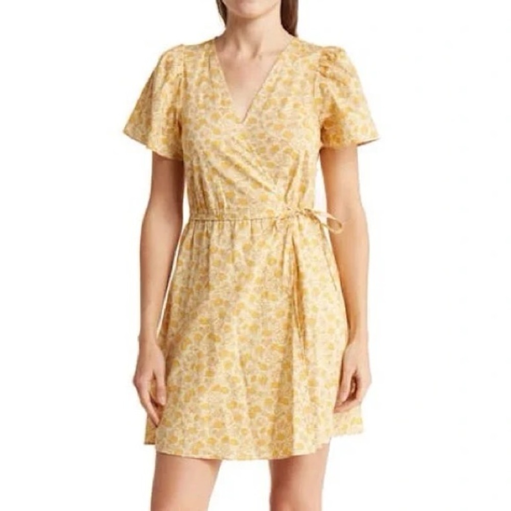 NEW Madewell Fiore Floral Wrap Mini‎ Dress - M